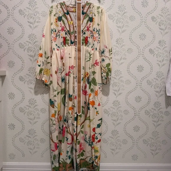 Floral Maxi Dress with Belt - Picture 3 of 11